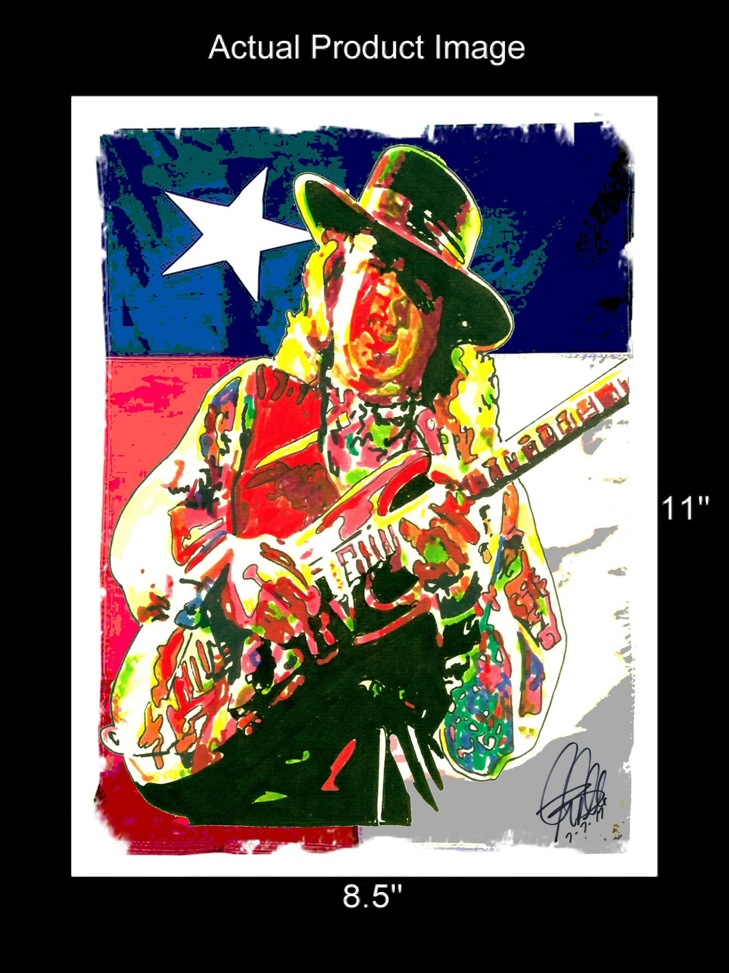 Stevie Ray Vaughan SRV Electric Guitar Texas Blues Music Poster Print 8.5x11