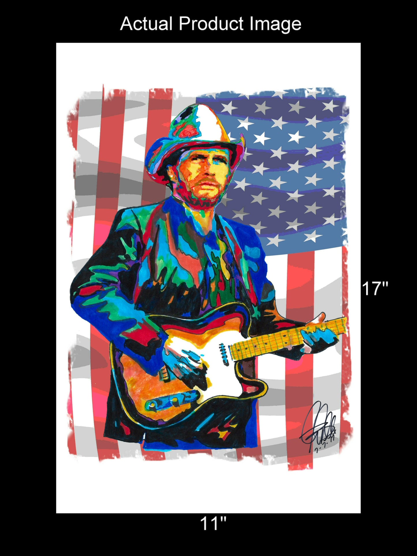 Merle Haggard Singer Guitar Country Music Poster Print Wall Art 11x17