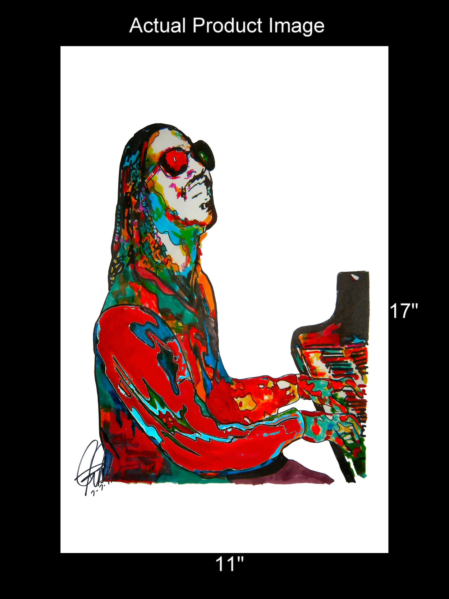 Stevie Wonder Soul Funk Music Poster Print Wall Art 11x17