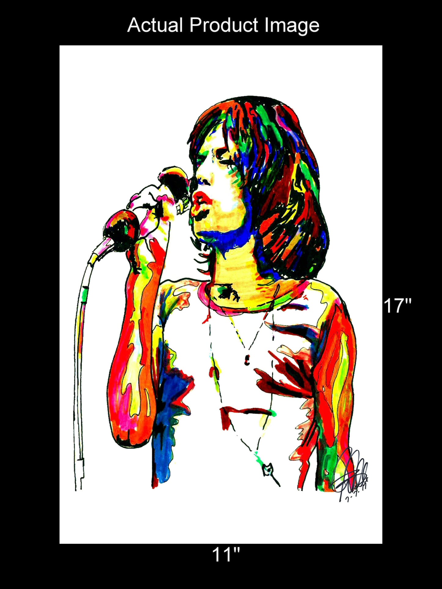 Mick Jagger Singer Rock Music Poster Print Wall Art 11x17