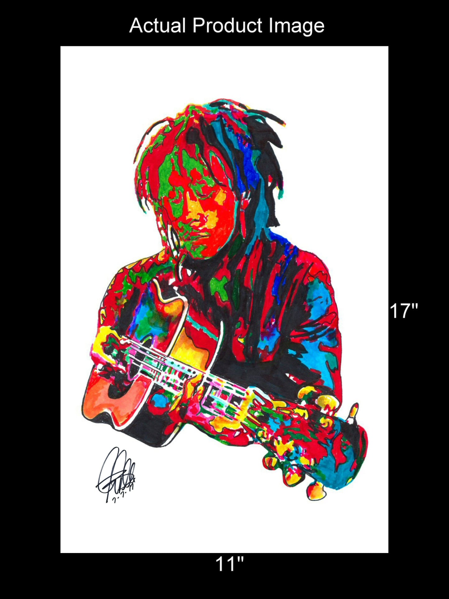 Bob Marley The Wailers Guitar Ska Music Poster Print Wall Art 11x17