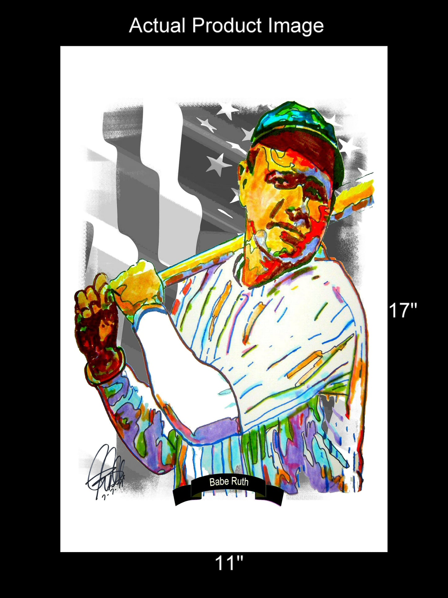 Babe Ruth New York Yankees Baseball Sports Poster Print Wall Art 11x17