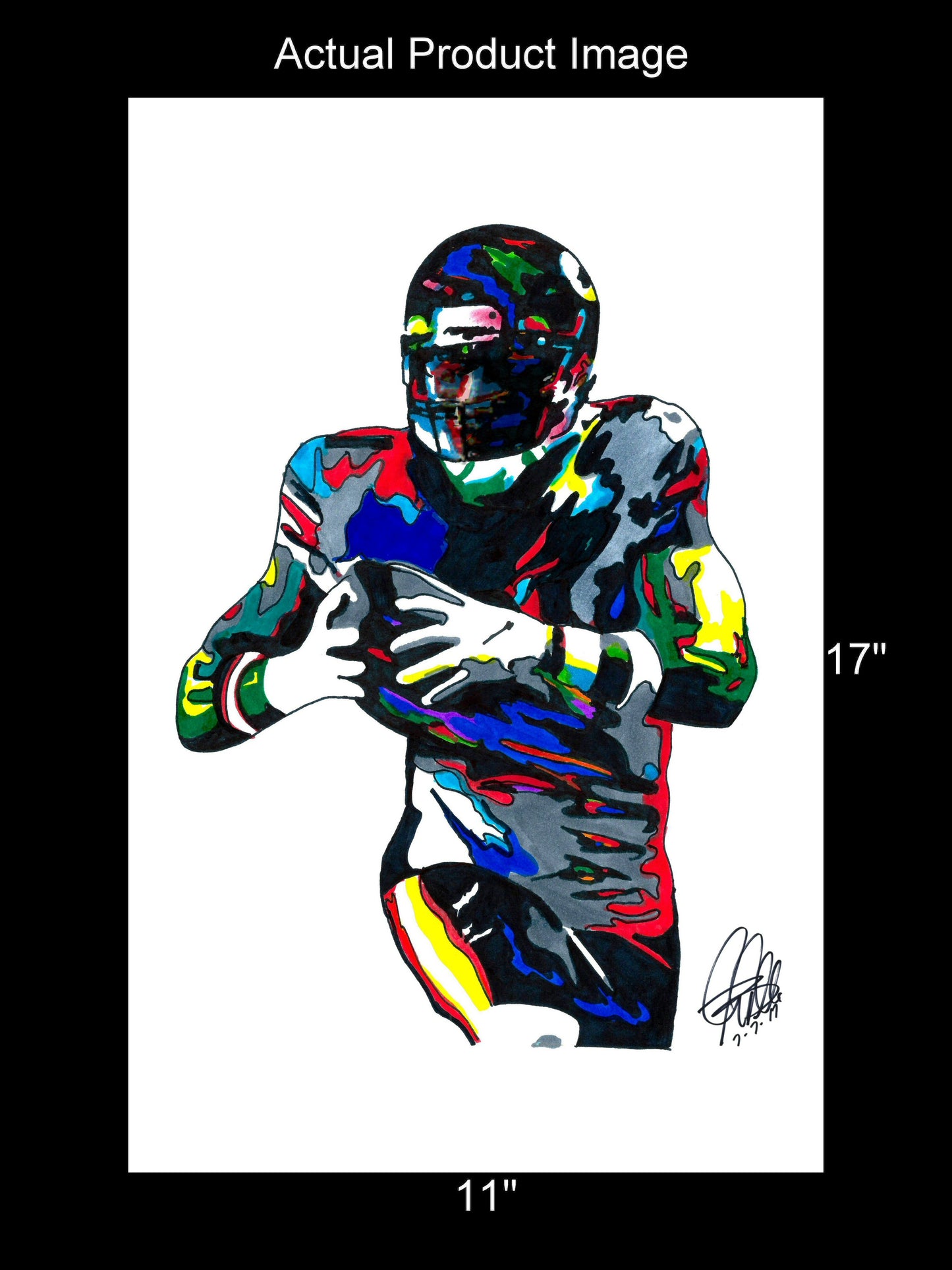 Ha Ha Clinton Dix Chicago Bears Safety Football Poster Print Wall Art 11x17