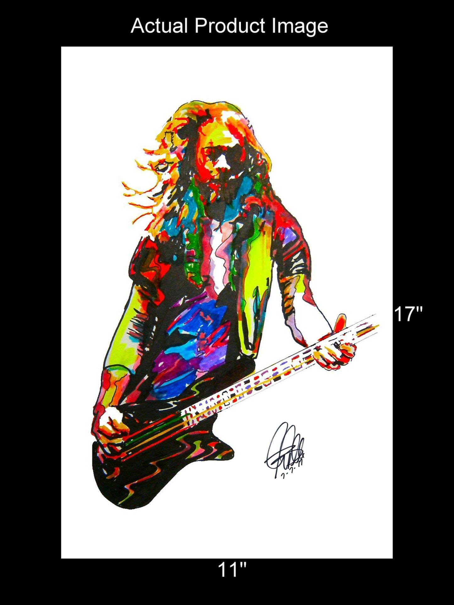 Rex Brown Pantera Bass Guitar Heavy Metal Music Poster Print Wall Art 11x17