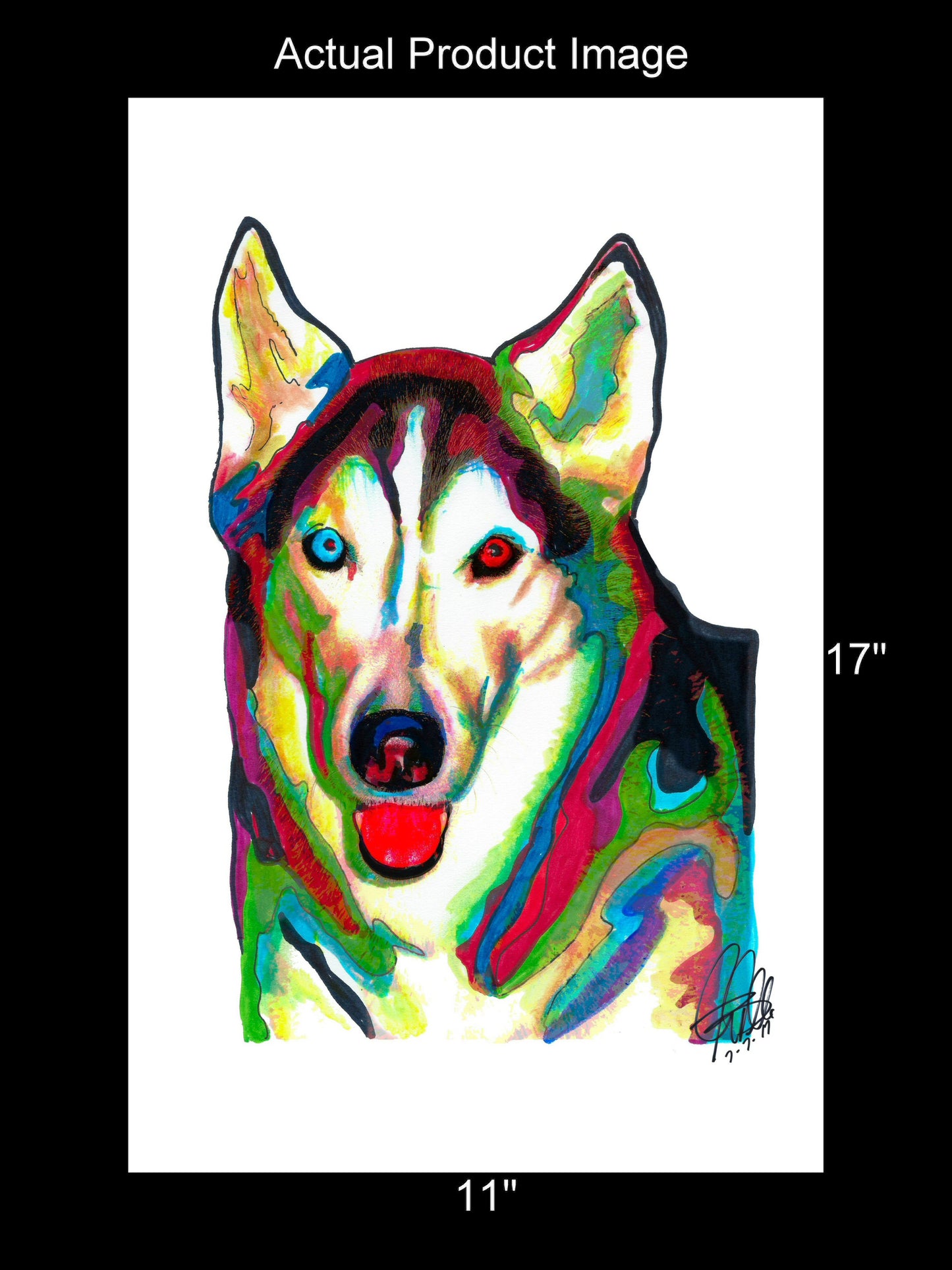 Siberian Husky Alaska Sled Dog Pet Poster Print Wall Art 11x17