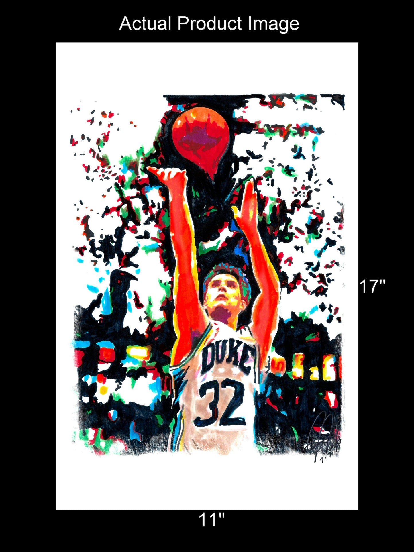 The Shot Duke Kentucky Christian Laettner Basketball Print Wall Art 11x17