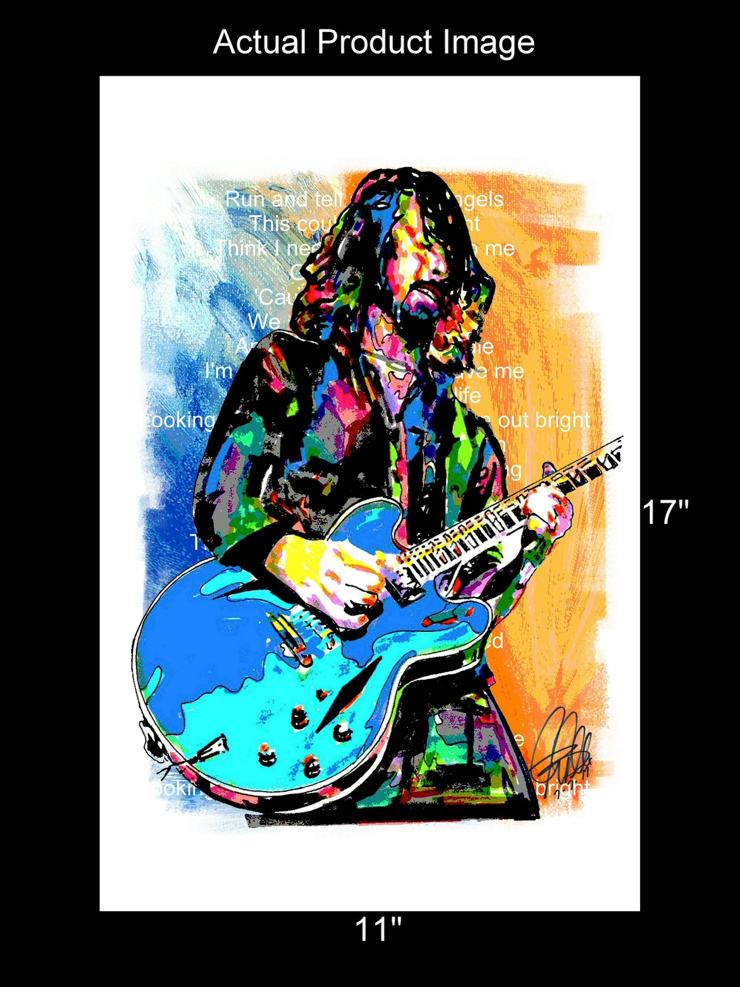 Dave Grohl Foo Fighters Guitar Hard Rock Music Poster Print Wall Art 11x17