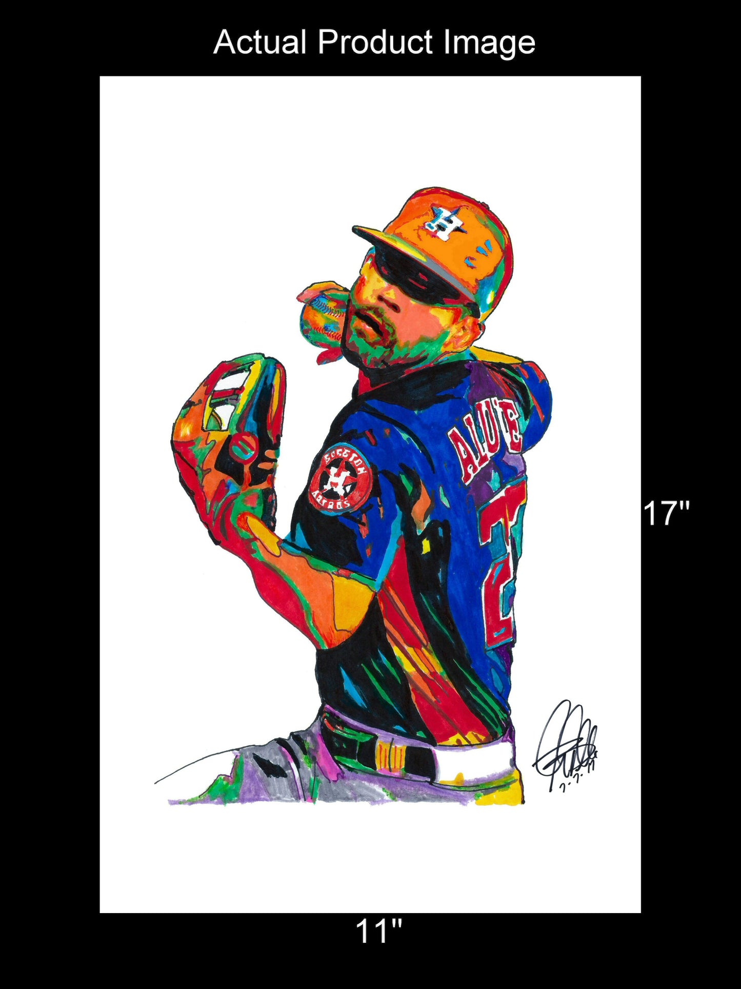 Jose Altuve Houston Astros 2nd Base Baseball Sports Poster Print Wall Art 11x17