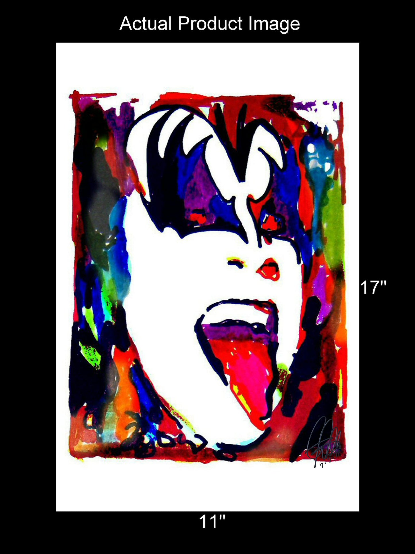 Gene Simmons Kiss Bass Guitar Hard Rock Music Poster Print Wall 11x17