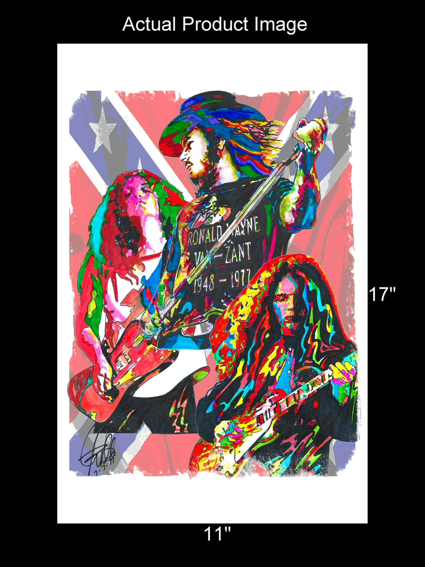 Lynyrd Skynyrd Van Zant Collins Rossington Music Poster Print Wall Art 11x17