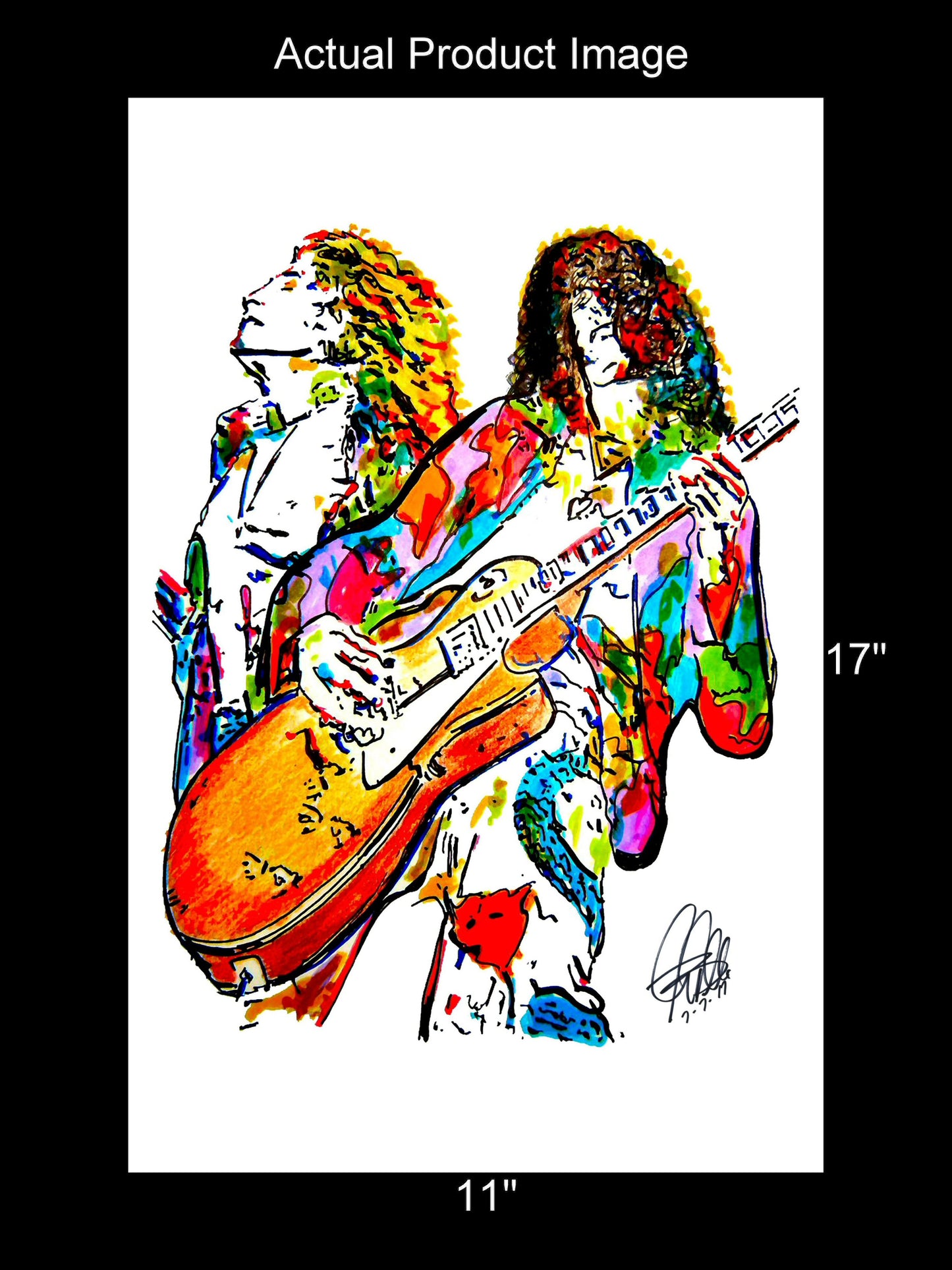 Led Zeppelin Robert Plant Jimmy Page Rock Music Poster Print Wall Art 11x17