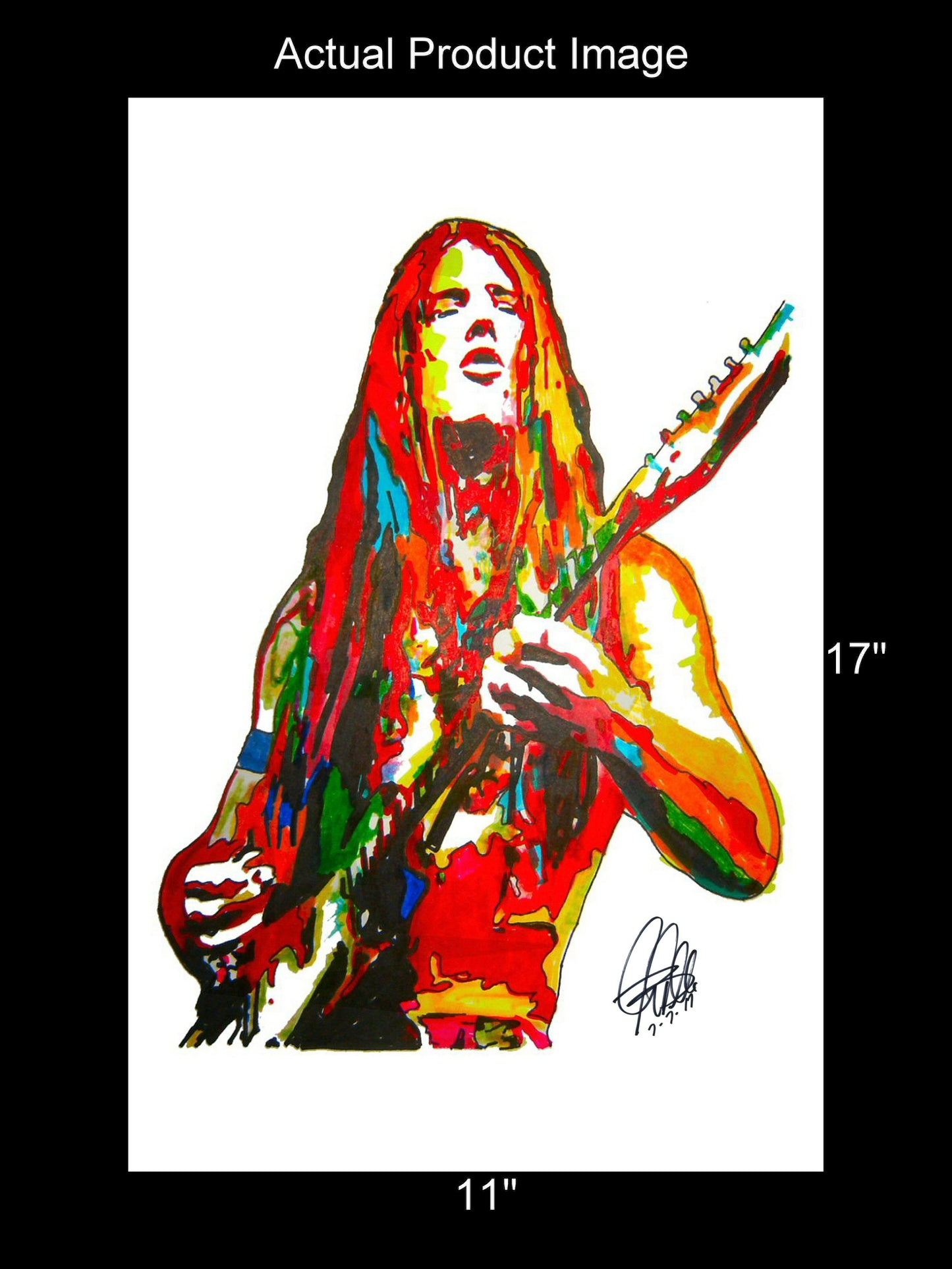 Mark Farner Grand Funk Railroad Guitar Rock Music Poster Print Art 11x17