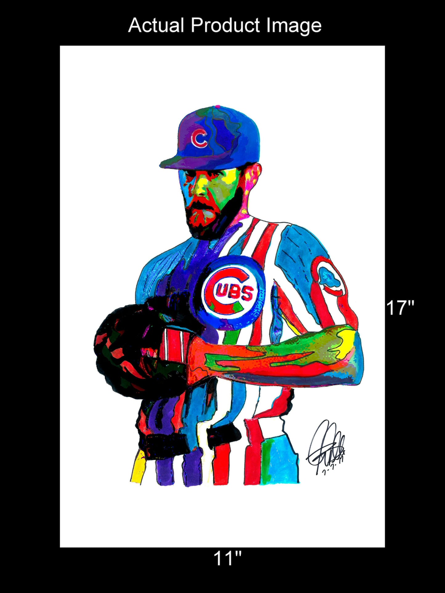 Jake Arrieta Chicago Cubs Pitcher Baseball Sports Poster Print Wall Art 11x17