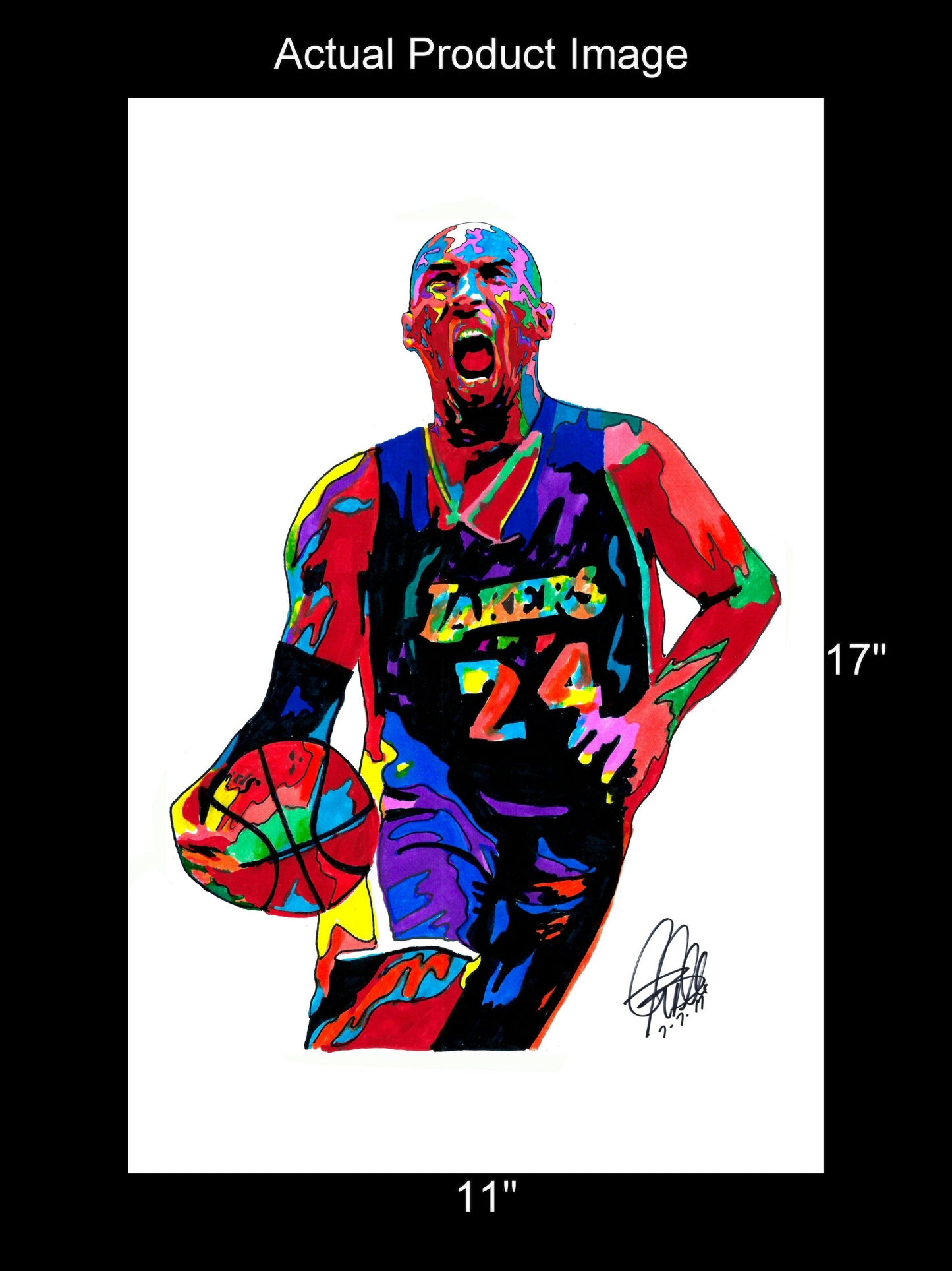 Kobe Bryant Los Angeles Lakers Basketball Sports Poster Print Wall Art 11x17