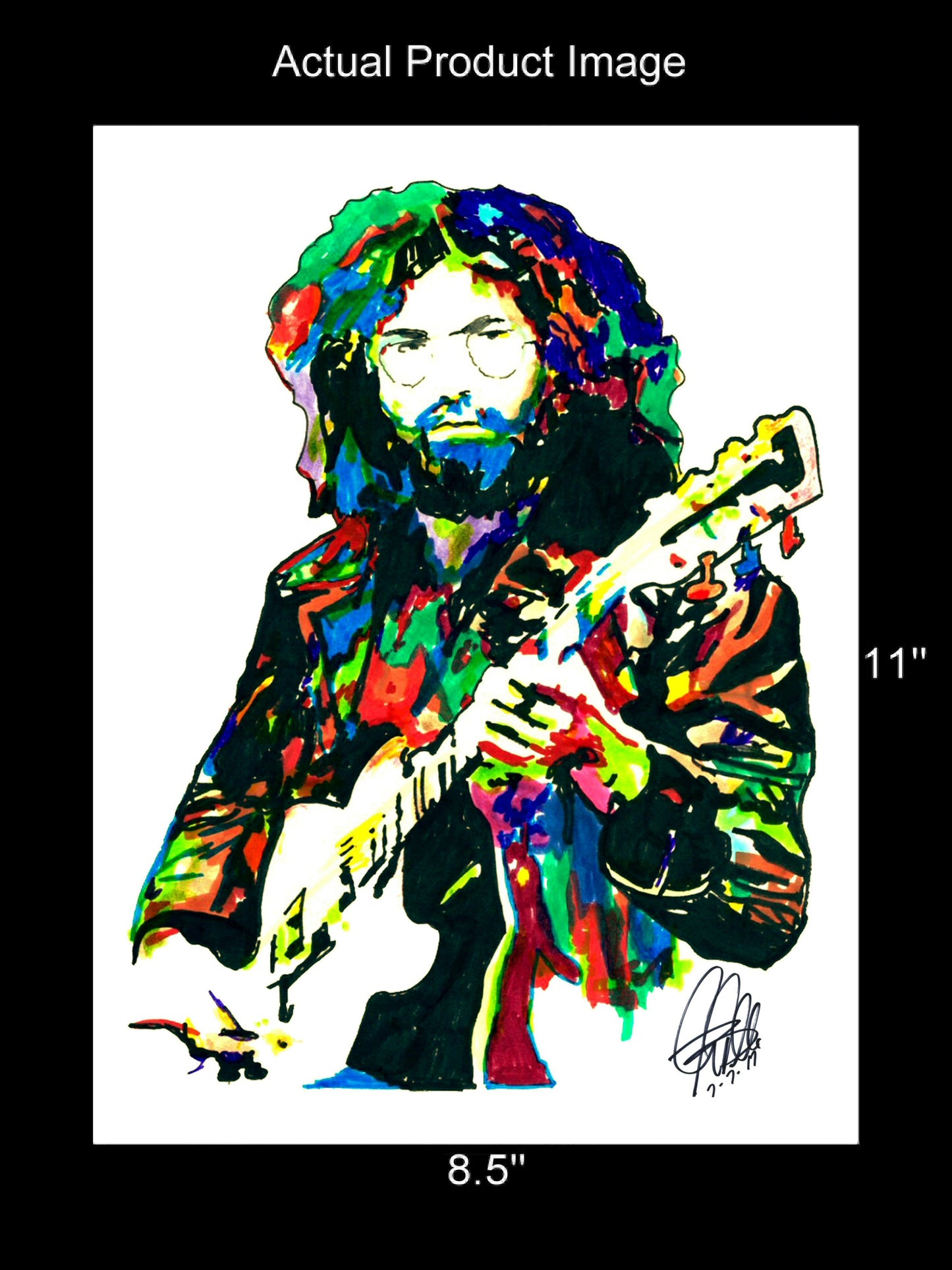 Jerry Garcia Grateful Dead Singer Guitar Rock Music Poster Print Wall Art 8.5x11