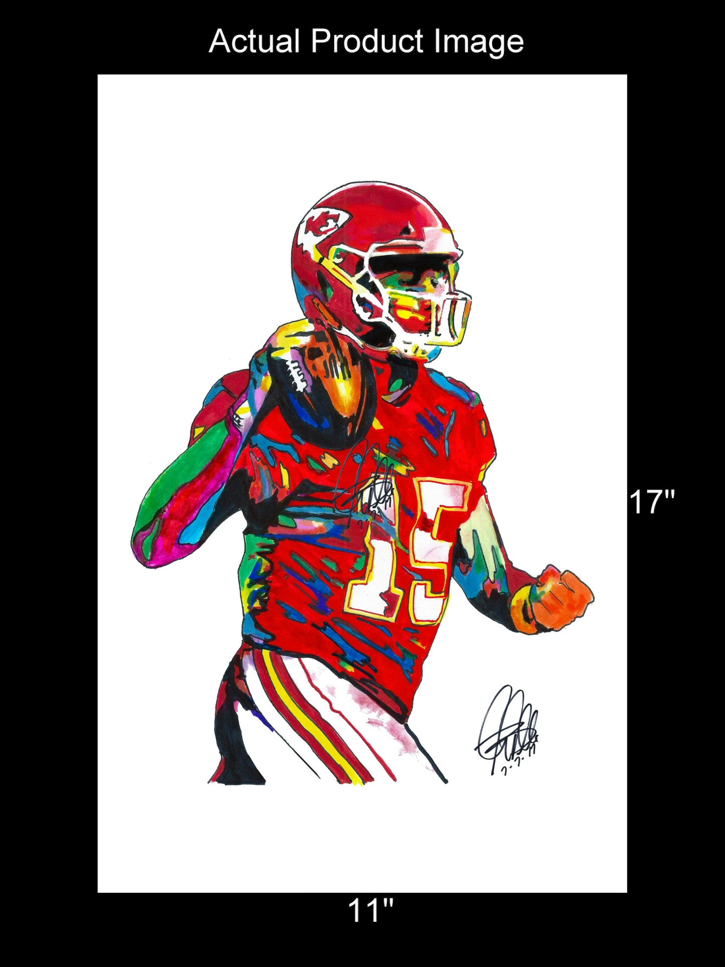 Patrick Mahomes Kansas City Chiefs Football Sports Poster Print Wall Art 11x17