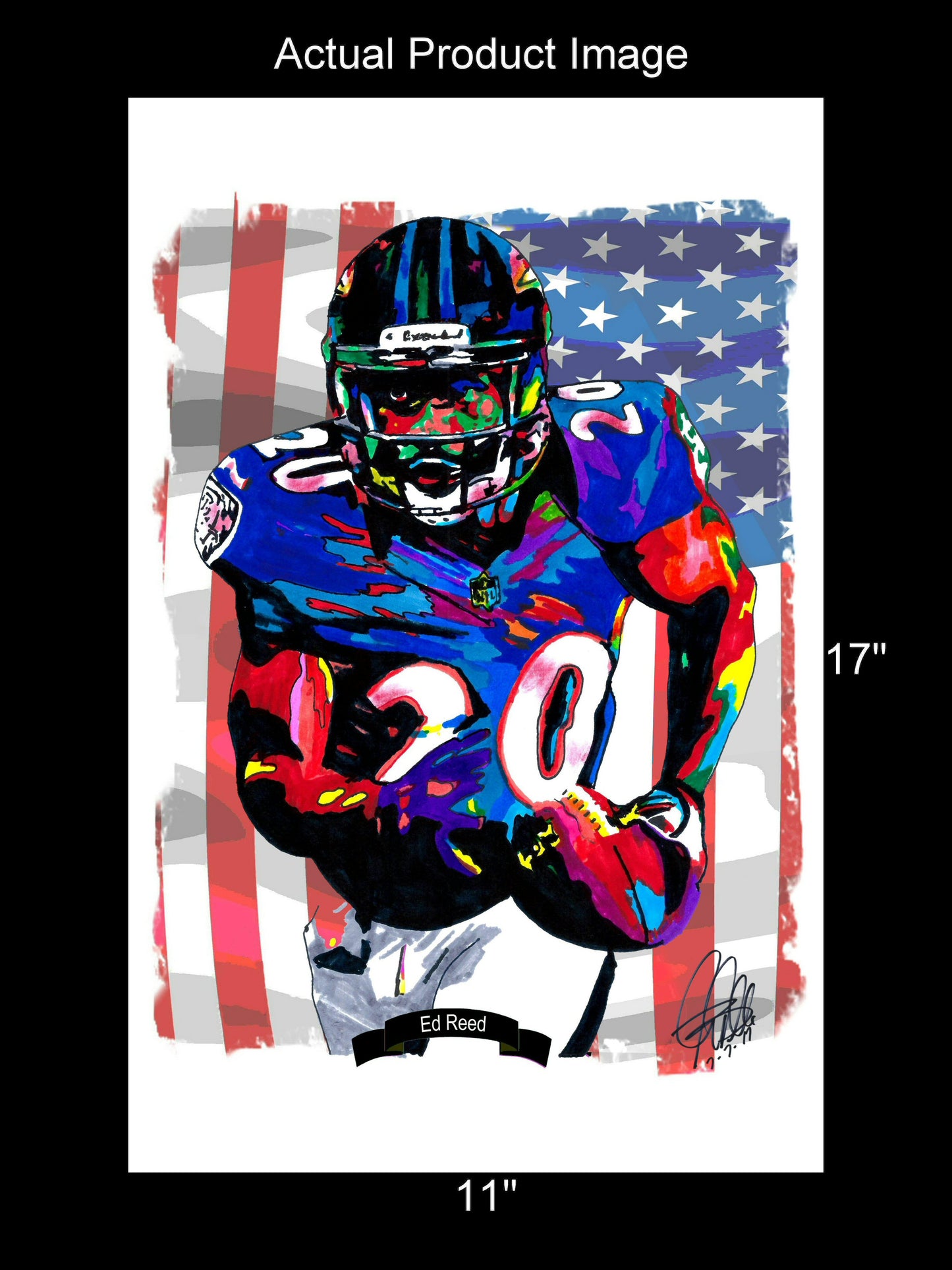 Ed Reed Baltimore Ravens Safety NFL Football Sports Poster Print Wall Art 11x17