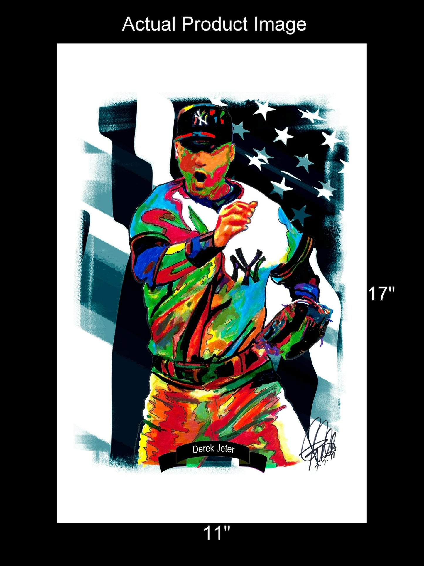 Derek Jeter New York Yankees Baseball Sports Poster Print Wall Art 11x17