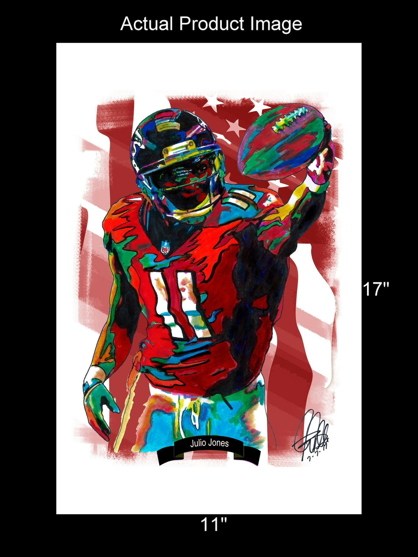 Julio Jones Atlanta Falcons Football Poster Print Wall Art 11x17