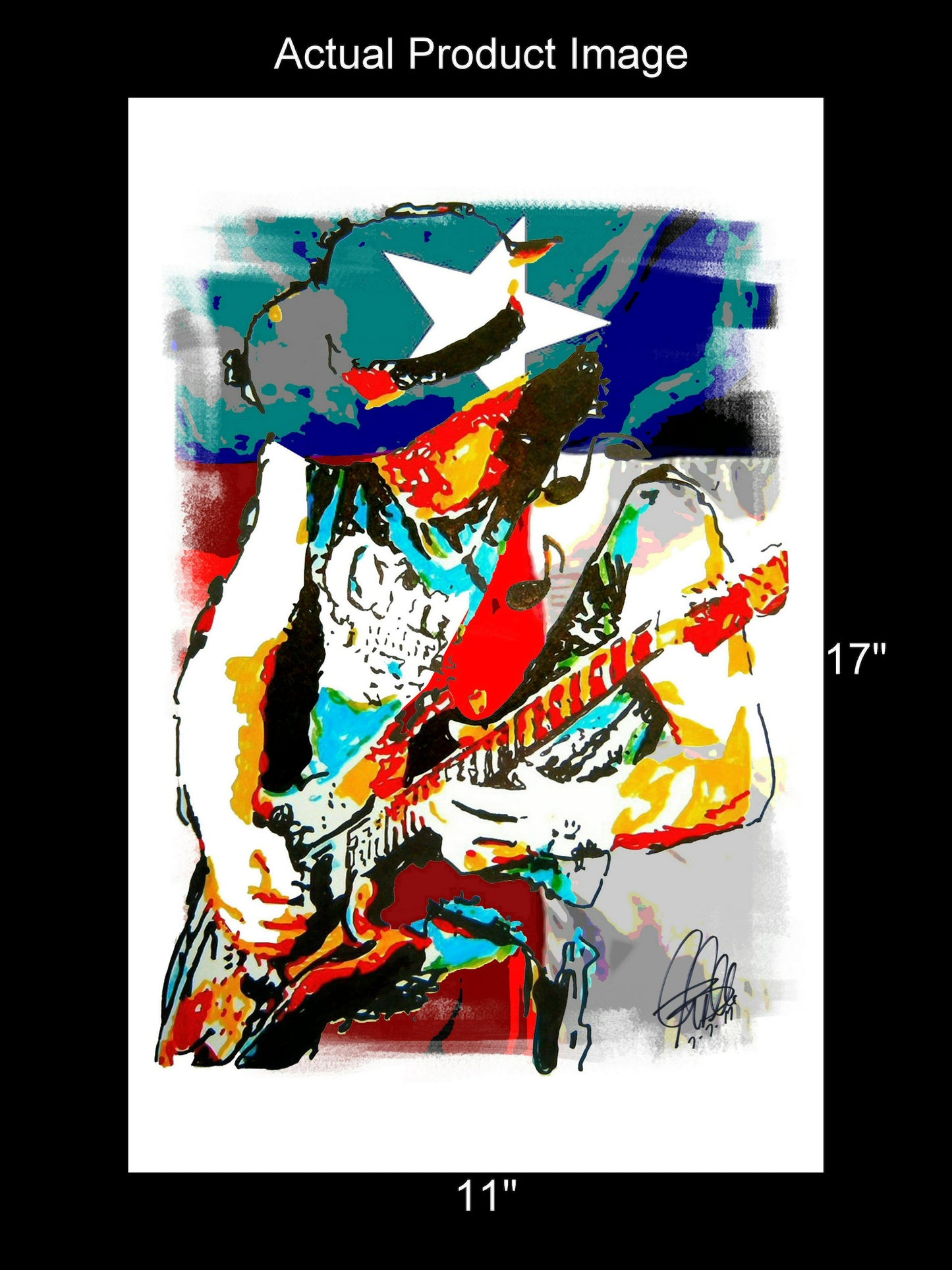 Stevie Ray Vaughan SRV Blues Rock Texas Music Print Poster Wall Art 11x17