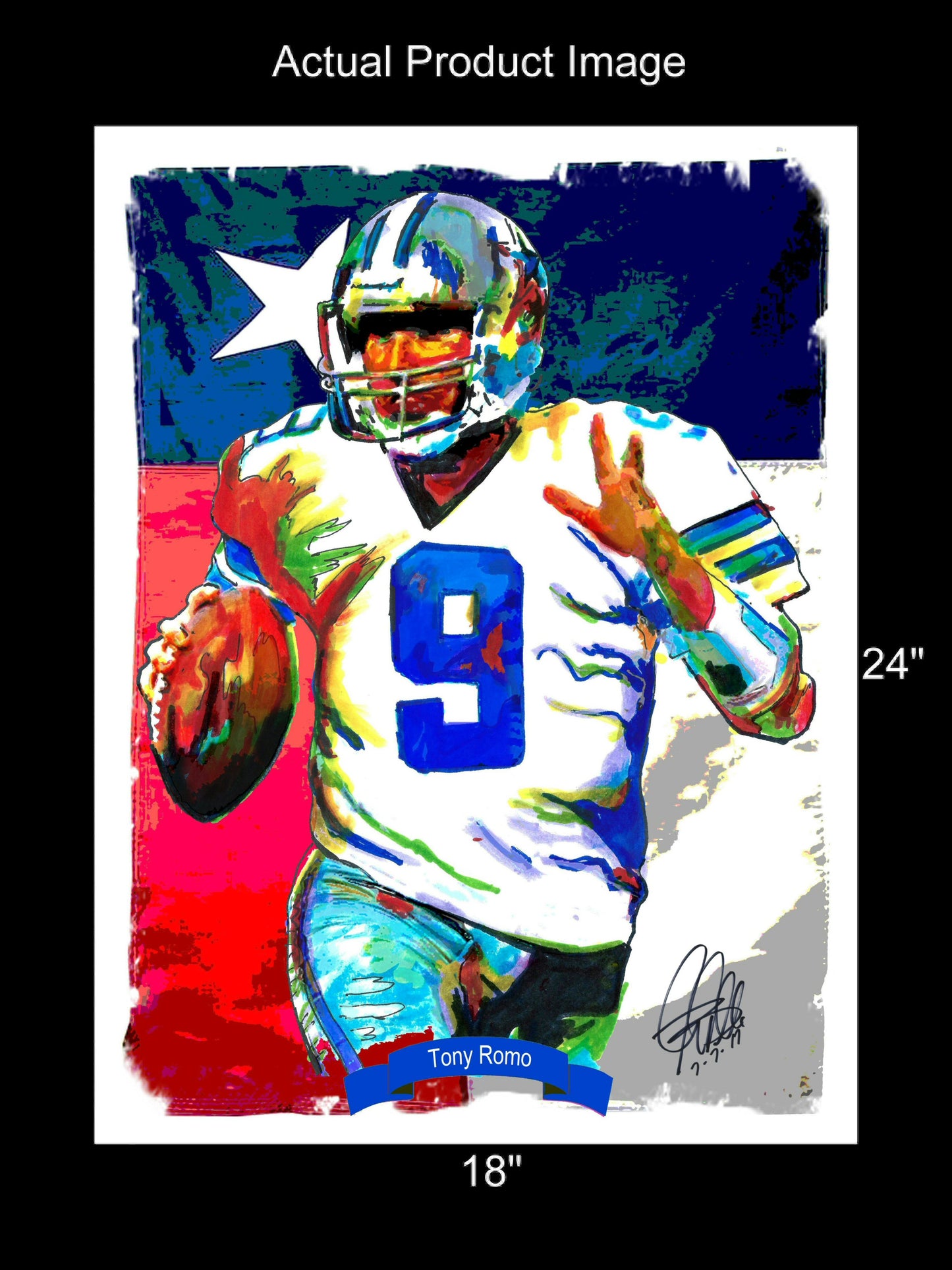 Tony Romo Dallas Cowboys QB Football Sports Poster Print Wall Art 18x24