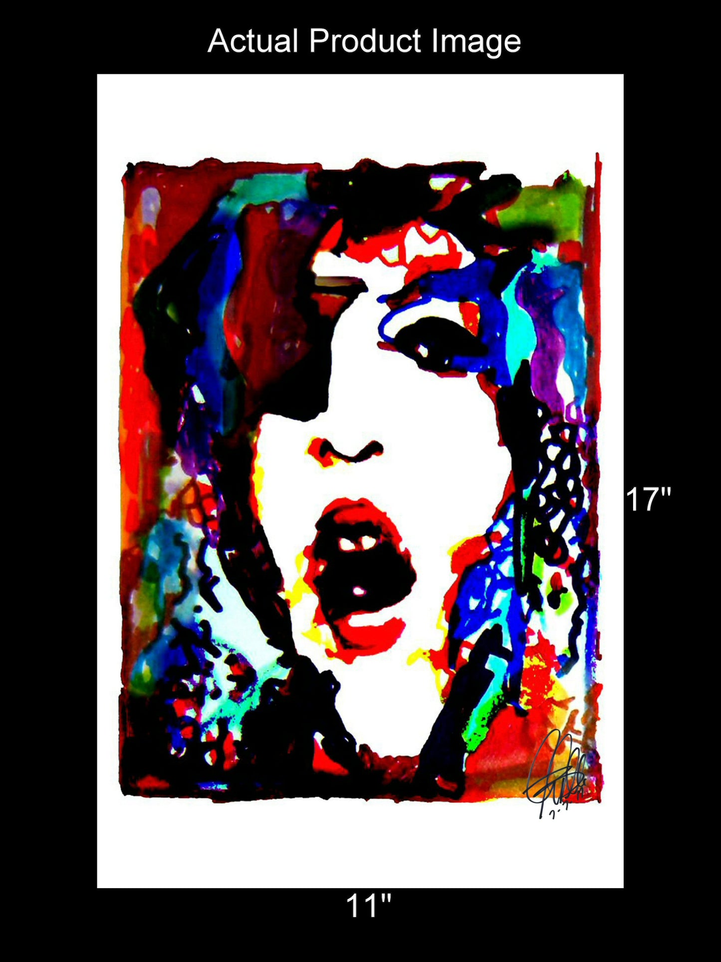 Paul Stanley Kiss Guitar Hard Rock Music Poster Print Wall Art 11x17