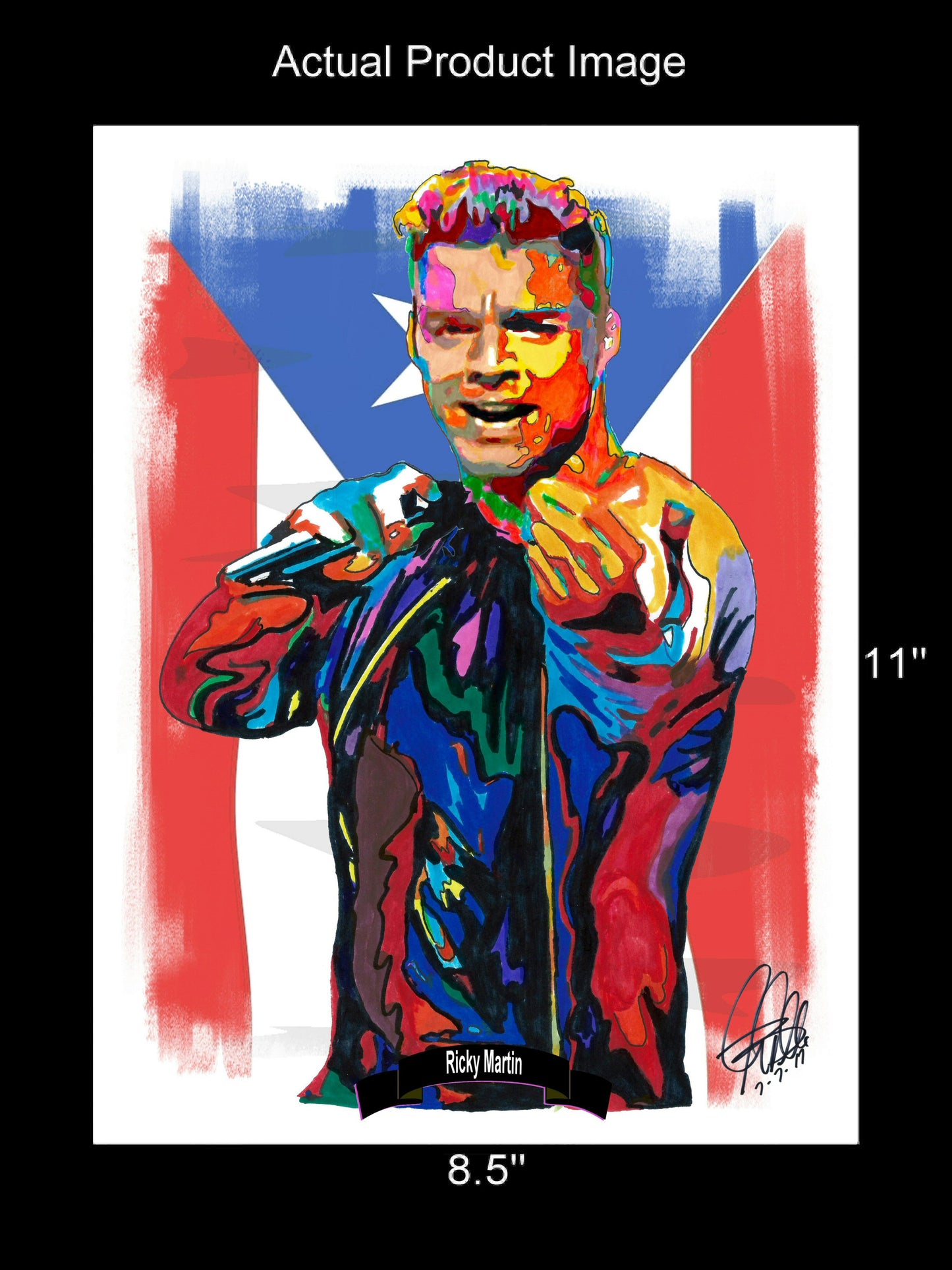 Ricky Martin Singer Actor Latin Music Poster Print Wall Art 8.5x11