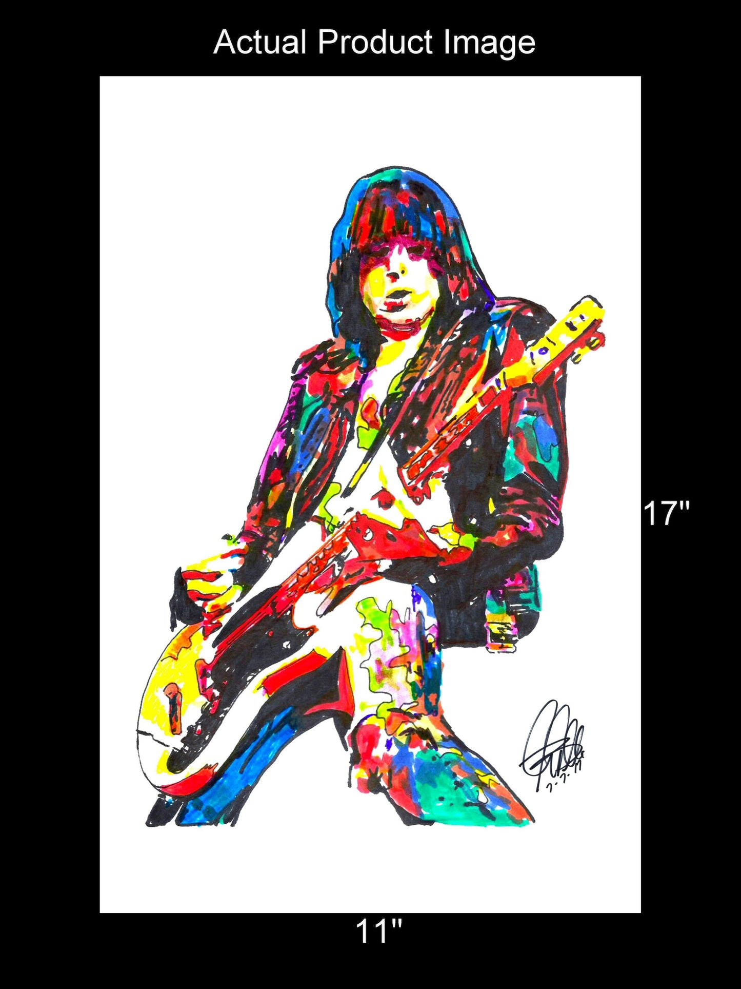 Johnny Ramone Ramones Guitar Punk Rock Music Poster Print Wall Art 11x17