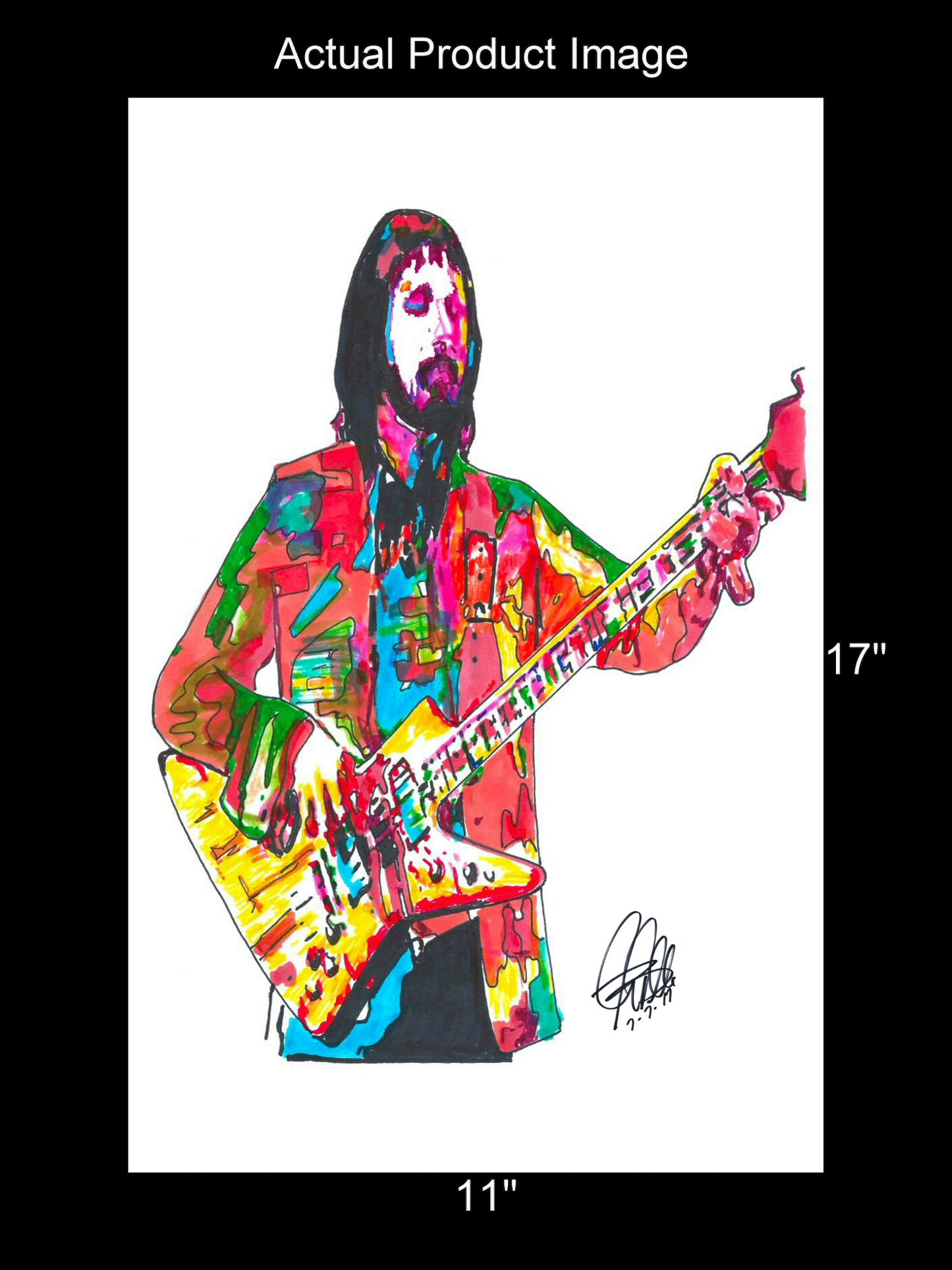 John Entwistle The Who Bass Guitar Rock Music Poster Print Wall Art 11x17