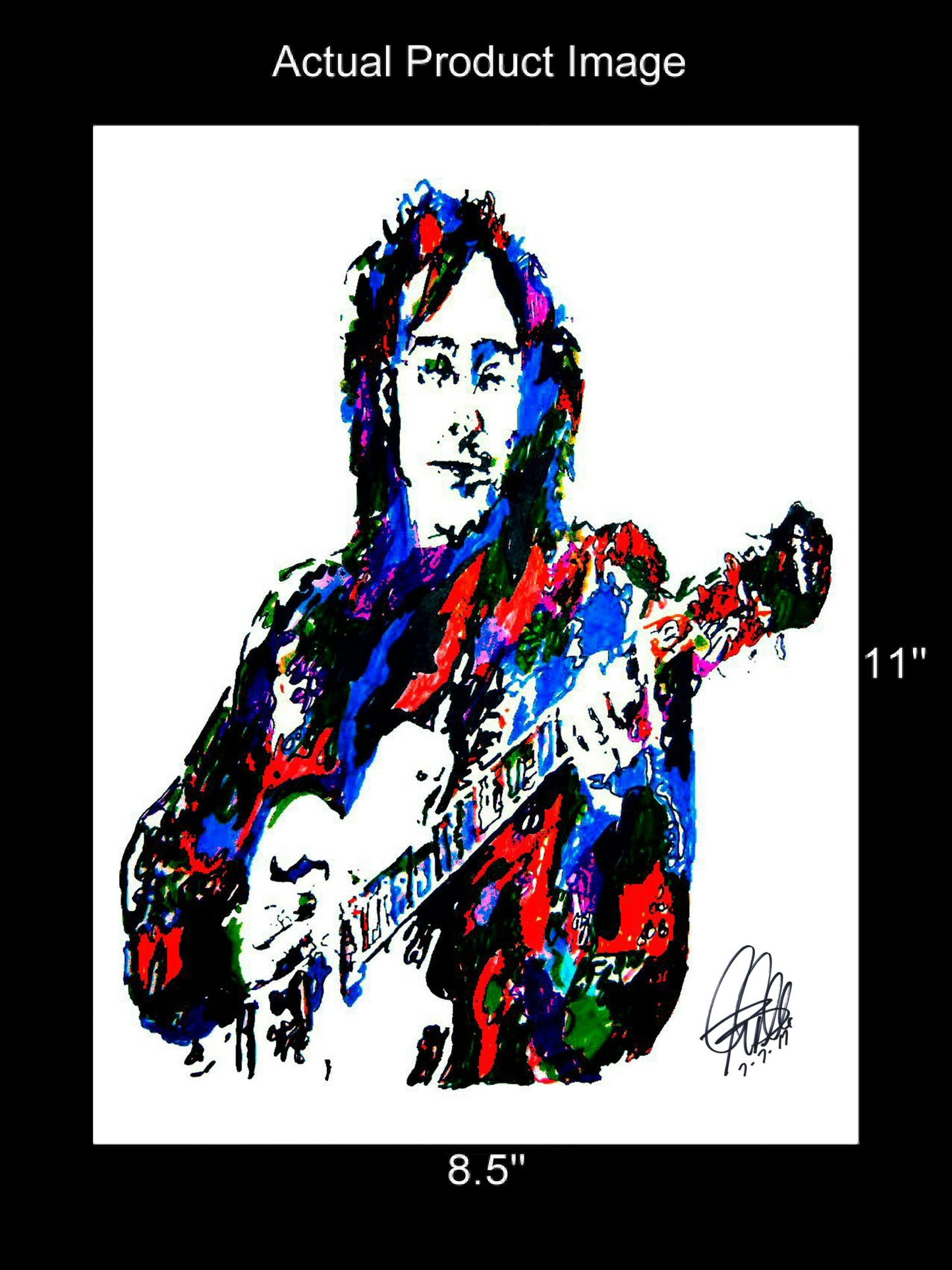 John Lennon The Beatles Singer Guitar Music Print Poster Wall Art 8.5x11