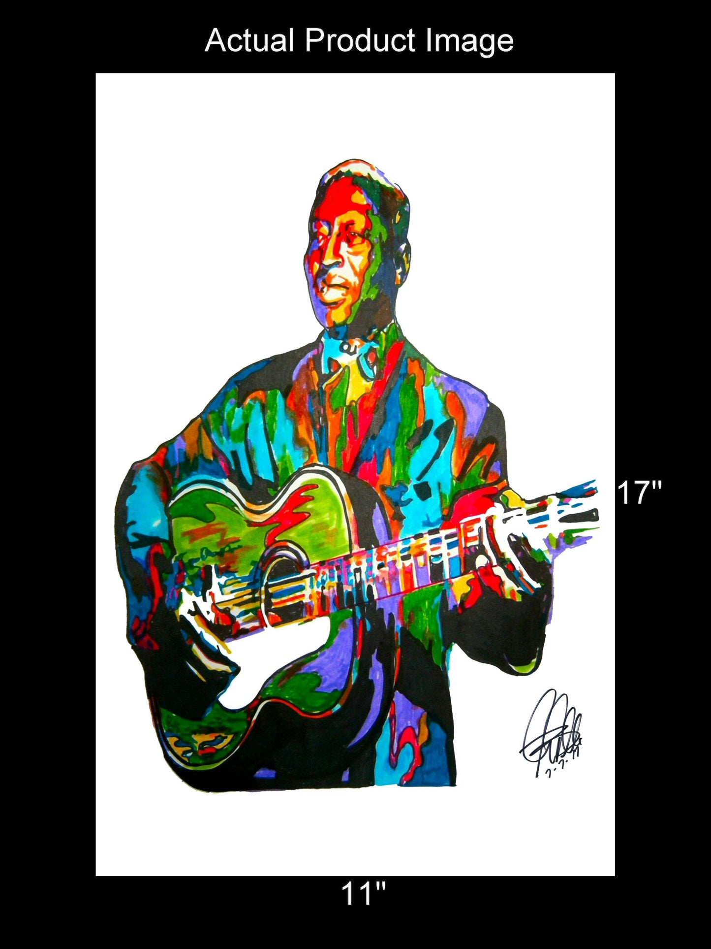 Lead Belly Guitar Singer Delta Blues Music Poster Print Wall Art 11x17