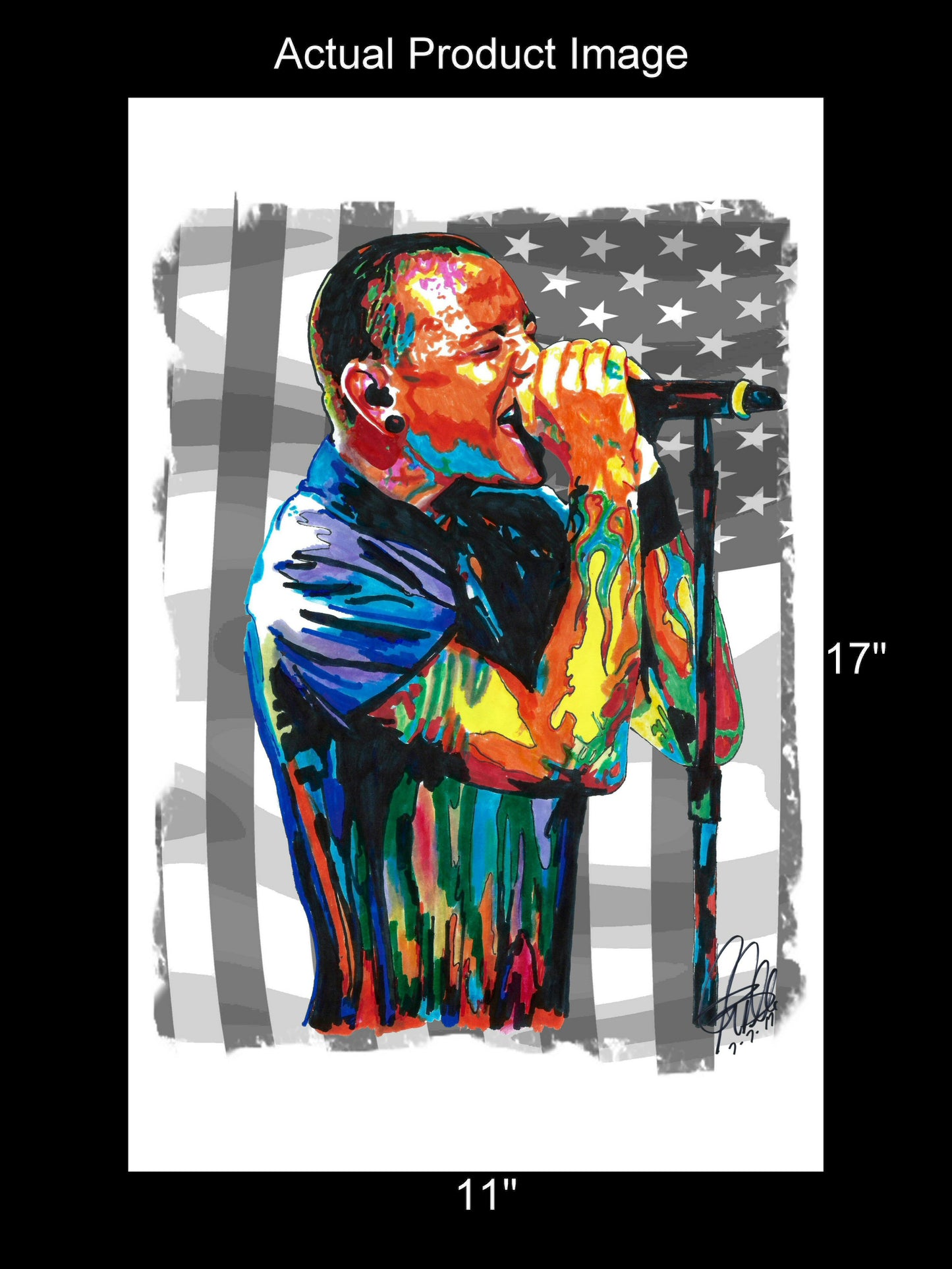 Chester Bennington Linkin Park Singer Rock Music Poster Print Wall Art 11x17