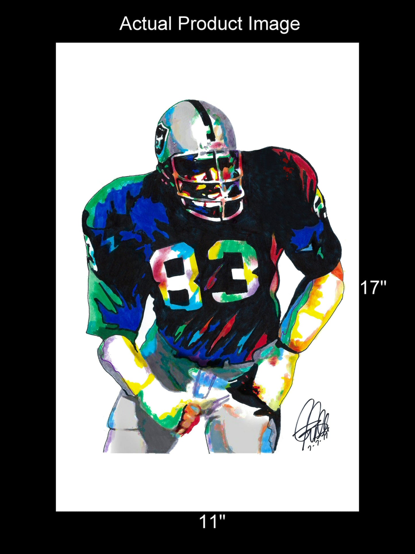 Ted Hendricks Raiders Mad Stork LB Football Sports Poster Print Wall Art 11x17