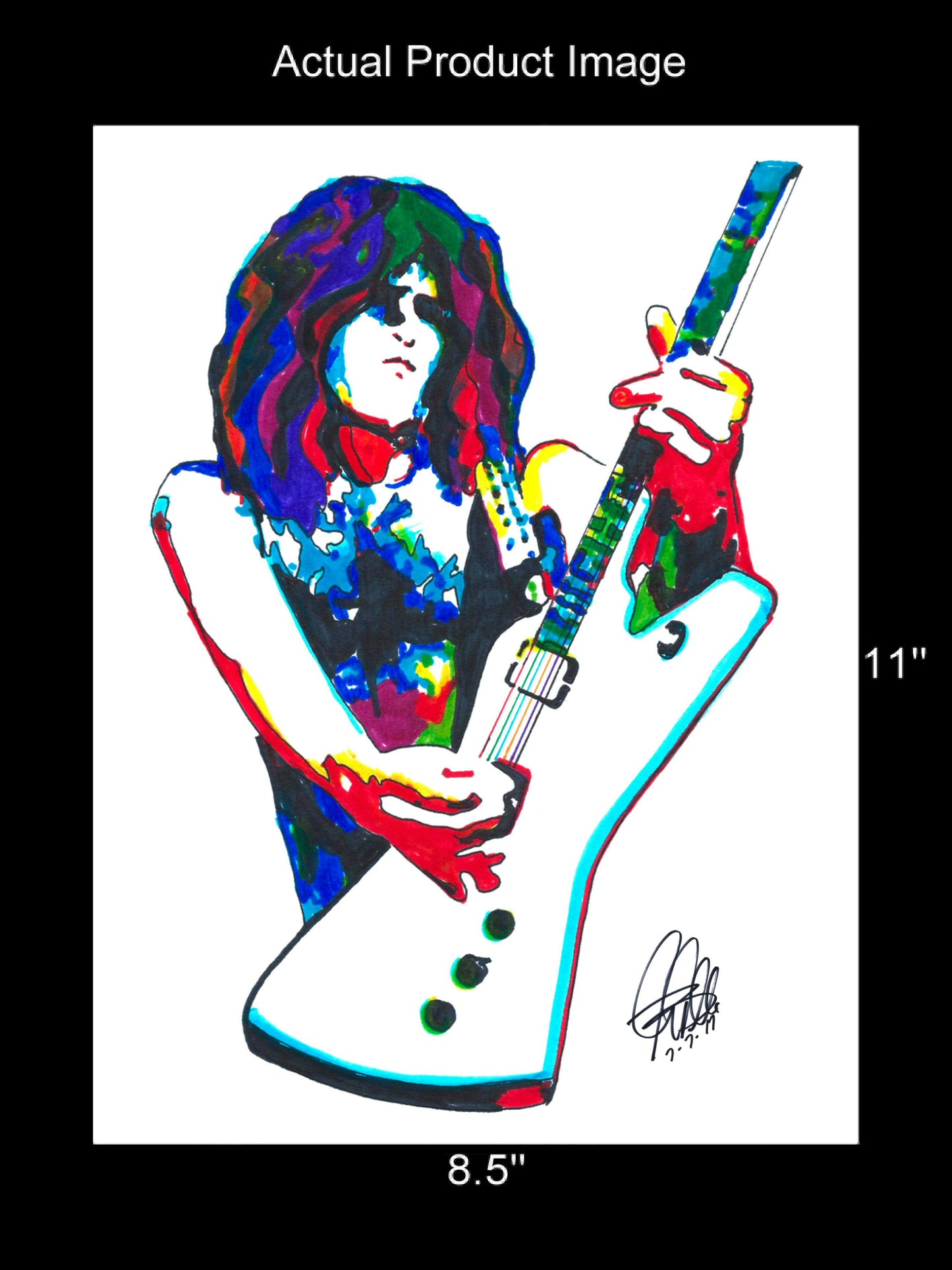 Paul Stanley Kiss Guitar Rock Music Poster Print Wall Art 8.5x11