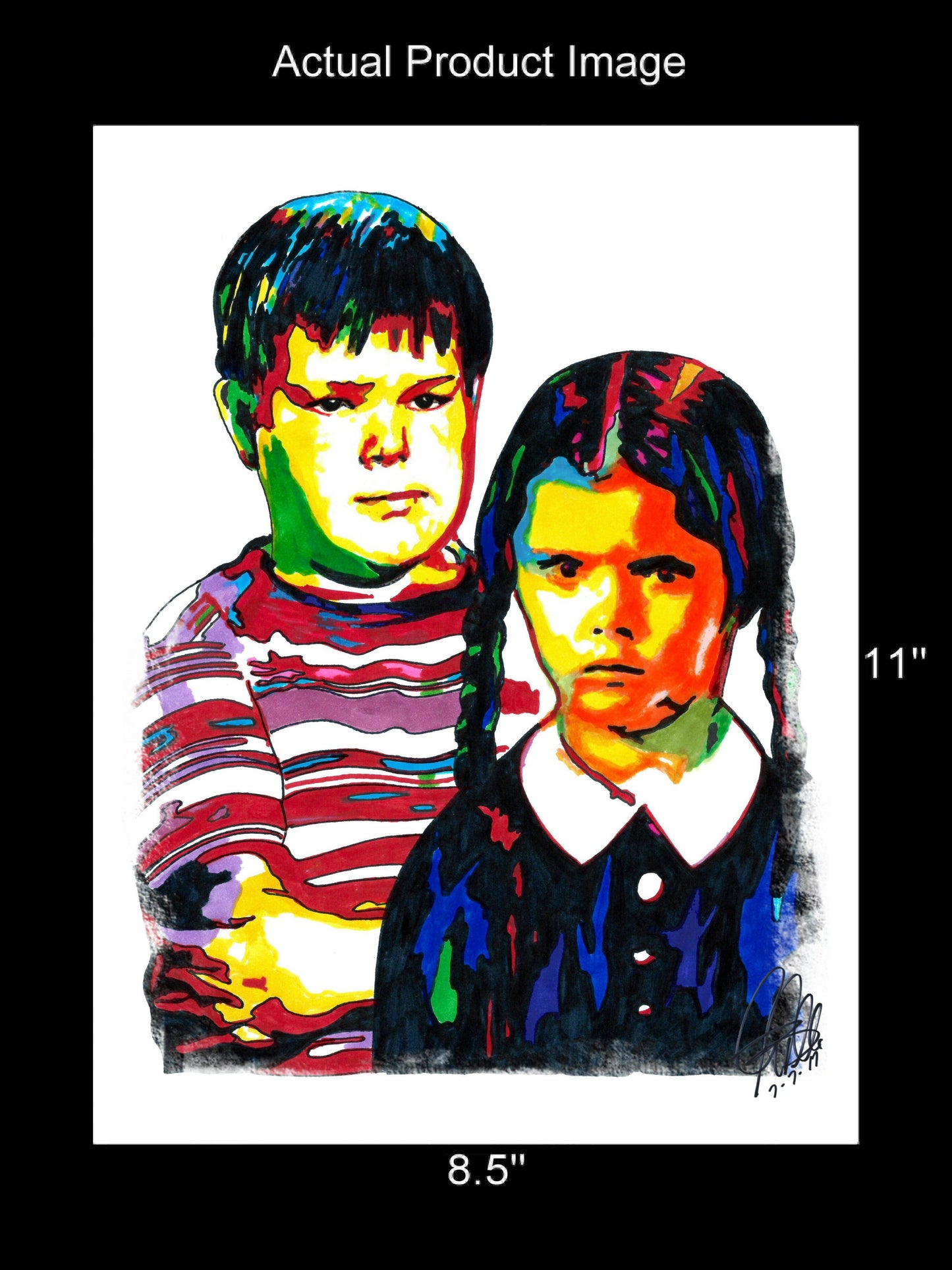 Pugsley Wednesday Addams Comedy TV Series Poster Print Wall Art 8.5x11