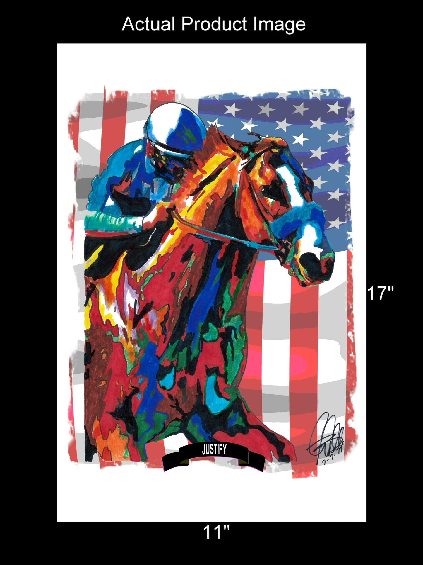 Justify Triple Crown Preakness Stakes Horse Racing Poster Print Wall Art 11x17