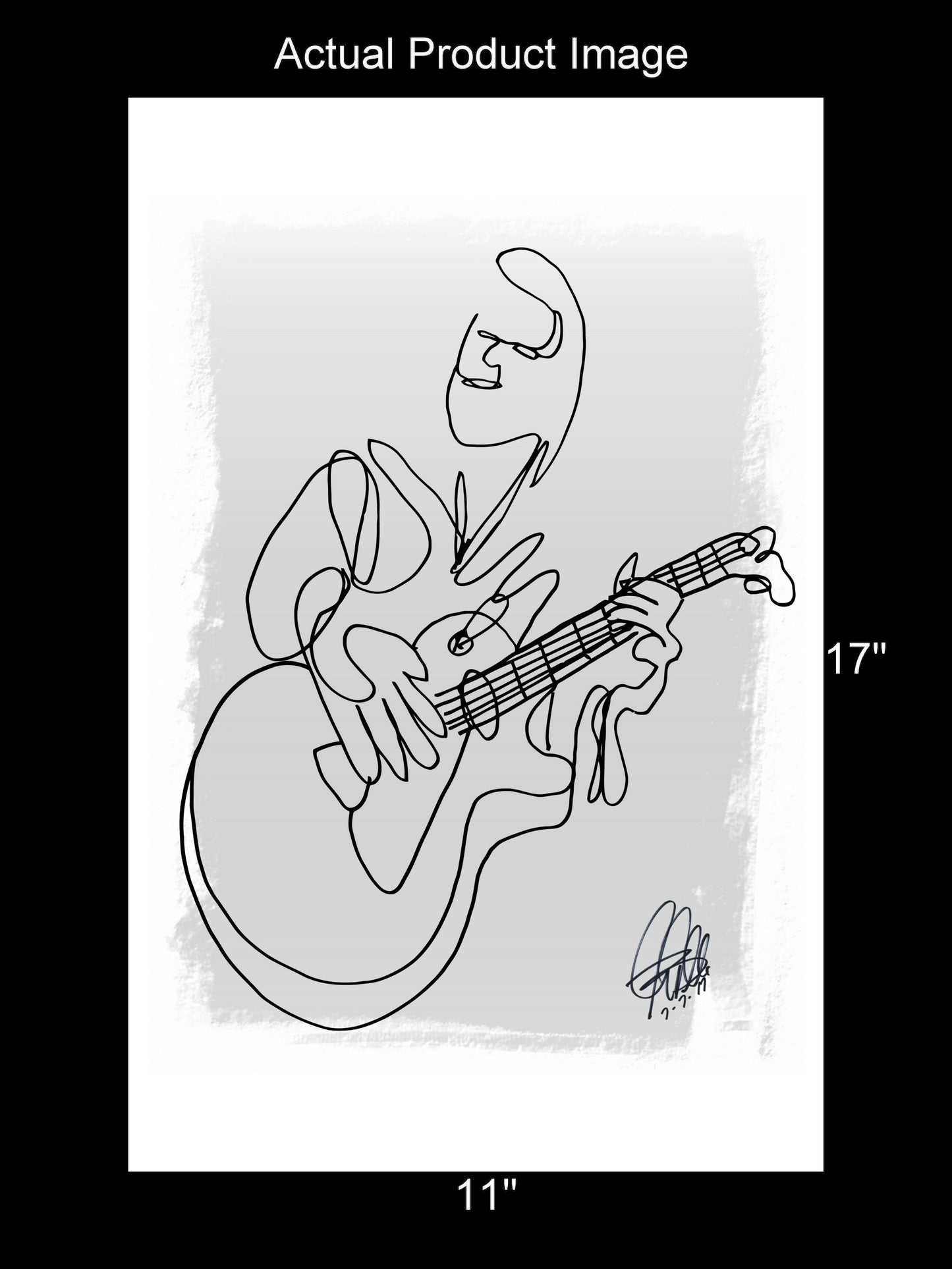 Jazz Guitar Player Music Poster Print Wall Art 11x17