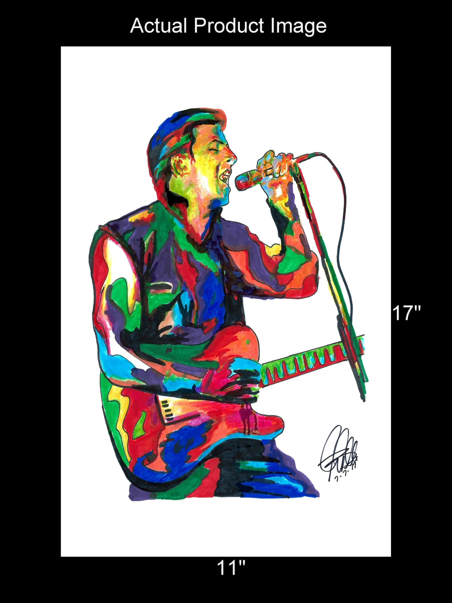 Joe Strummer The Clash Singer Punk Rock Music Poster Print Wall Art 11x17