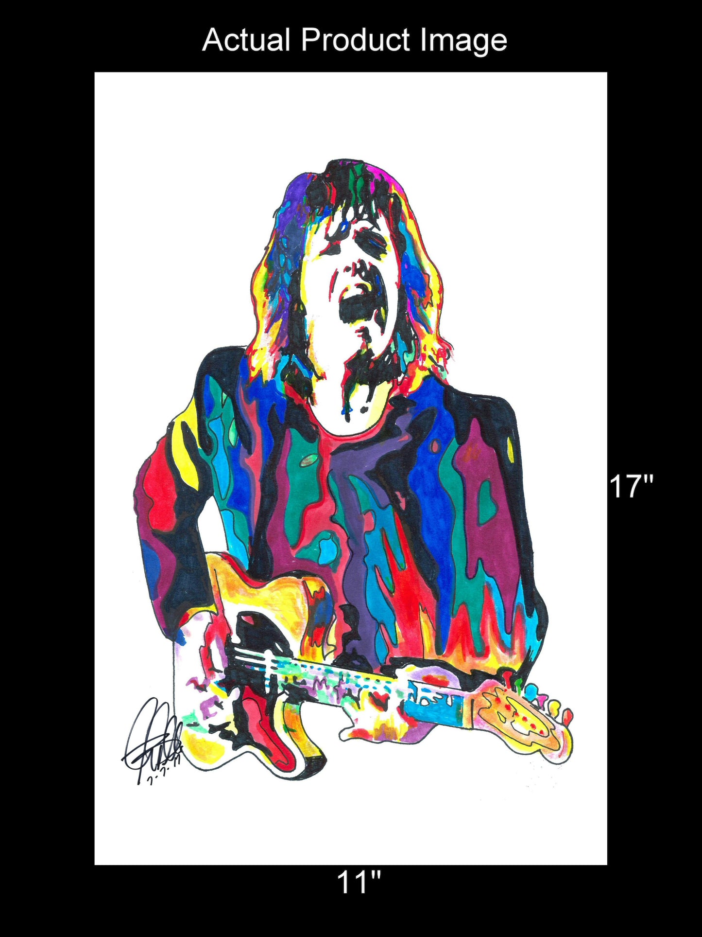 Gary Moore Singer Guitar Rock Music Poster Print Wall Art 11x17