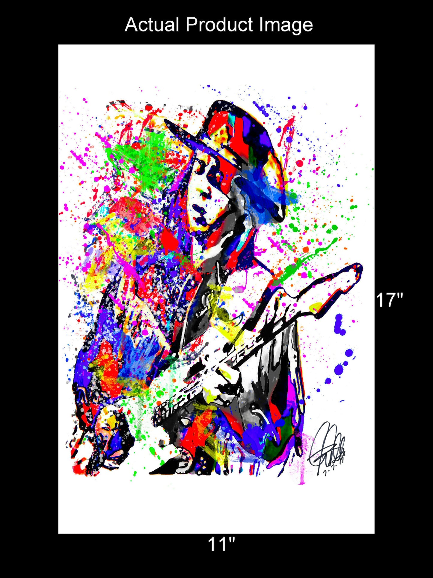 Stevie Ray Vaughan SRV Guitar Blues Rock Blues Music Poster Print 11x17